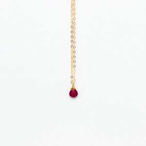 Lhamo - Mini Ruby Teardrop Necklace