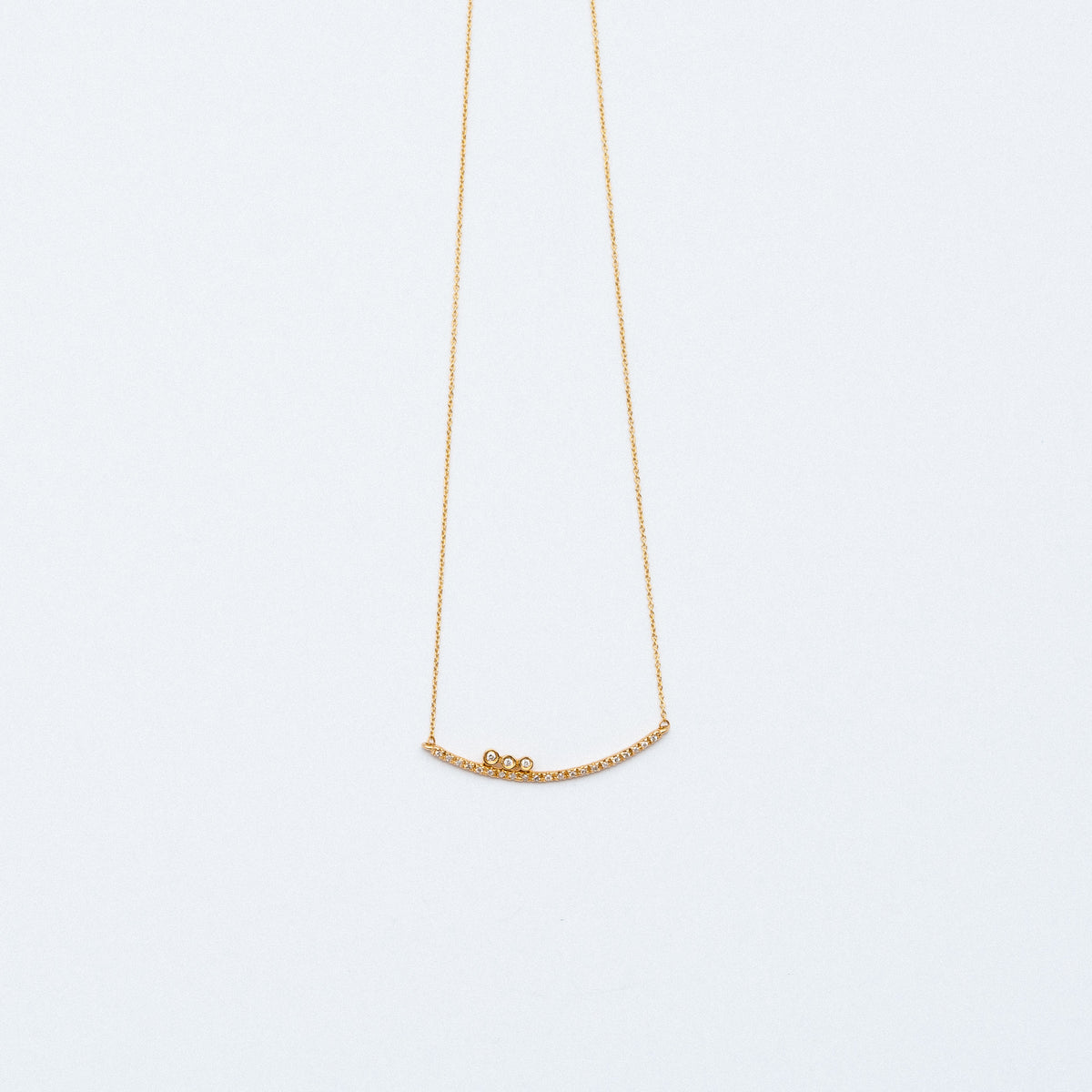 Curved Bar Necklace with Diamonds