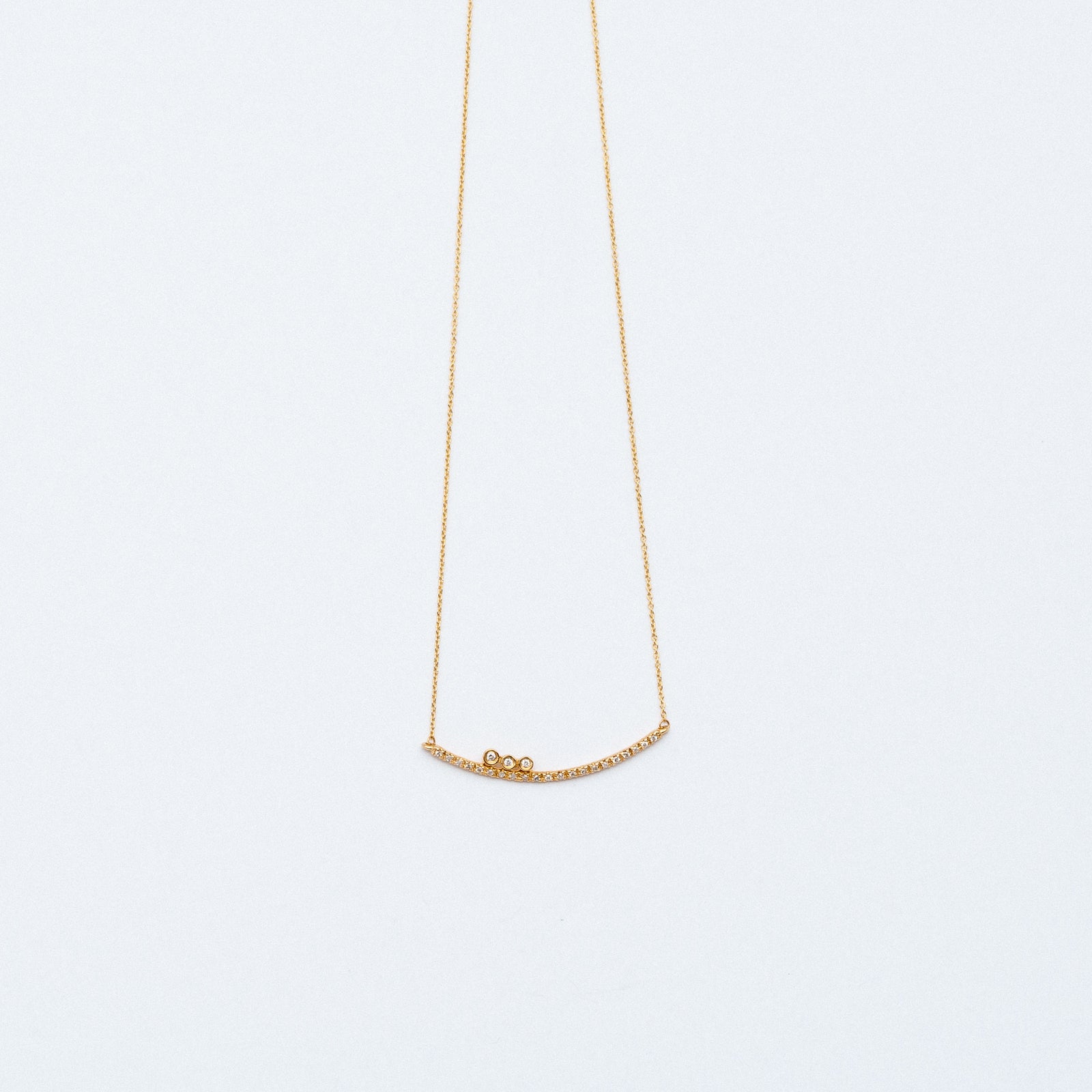 Curved Bar Necklace with Diamonds