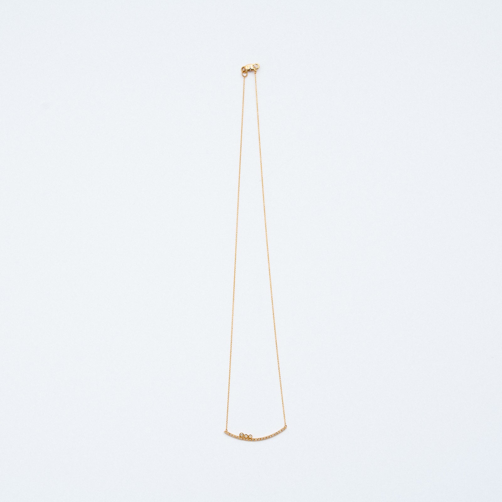 Curved Bar Necklace with Diamonds