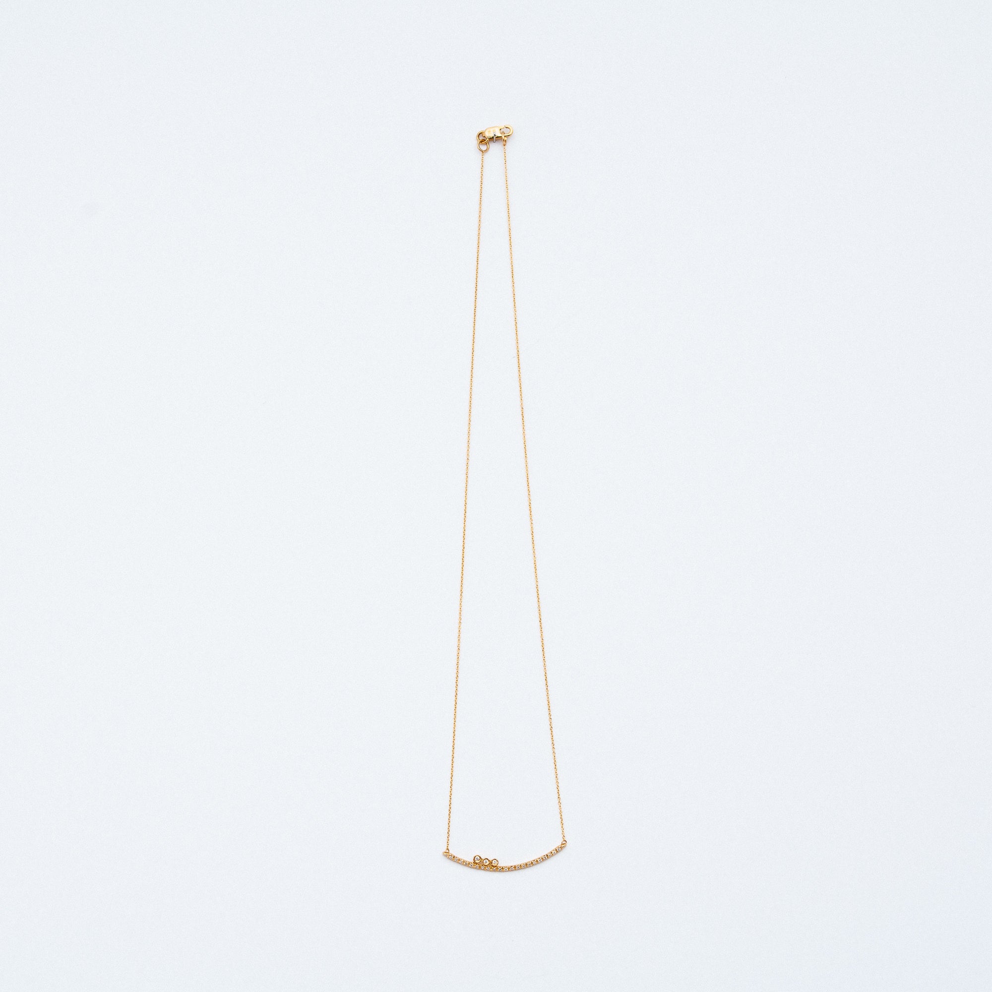 Curved Bar Necklace with Diamonds