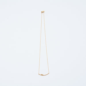 NFC - Curved Bar Necklace with Diamonds in Yellow Gold