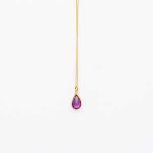 Lina - Amethyst Drop Necklace