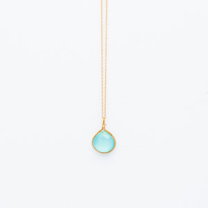 Lina - Chalcedony Drop Necklace