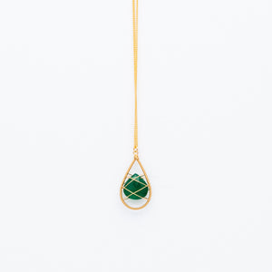 Lina - Wrapped Green Onyx Necklace