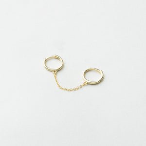 NSC - DOUBLE HUGGIE CHAIN EARRINGS