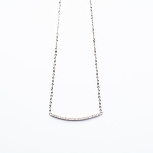 NSC - Curved Bar CZ Necklace in Gold Plated