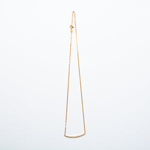 NSC - Curved Bar CZ Necklace in Gold Plated