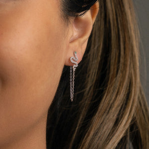 NSC - Snake stud chain earrings