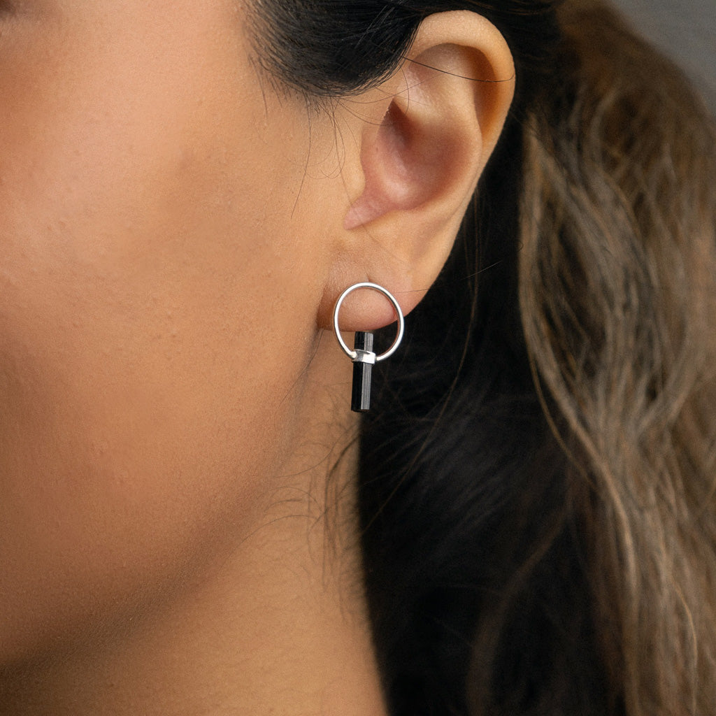 Satellite earrings in silver