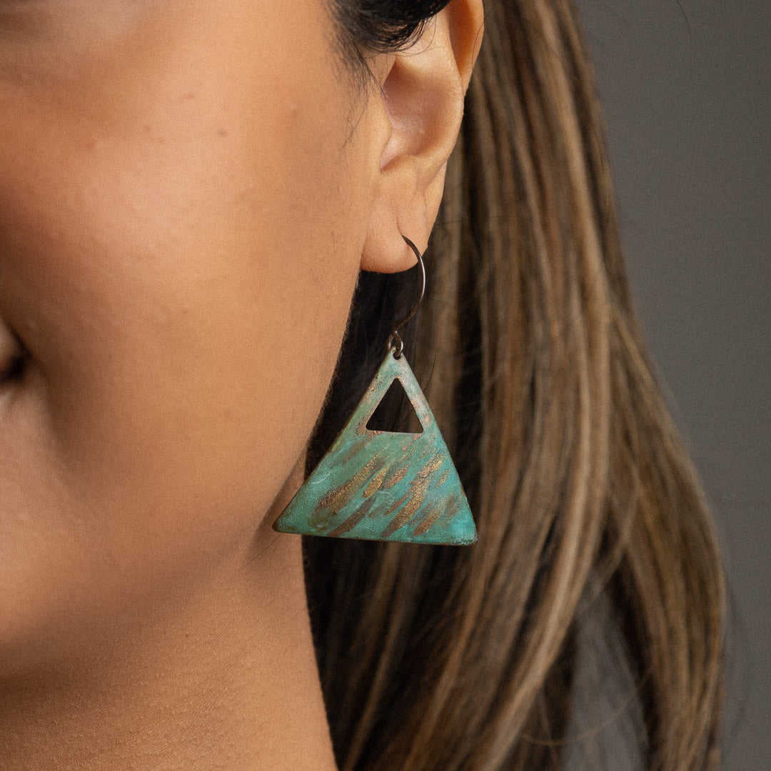 Domed Open Triangle Earring