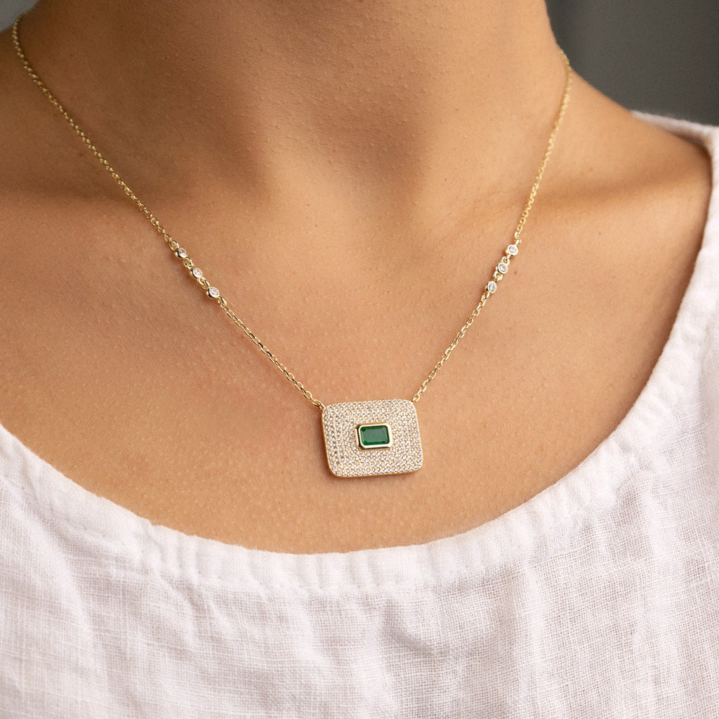 NSC - Pave' Green necklace