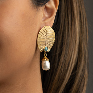NSC - brass post drop earrings