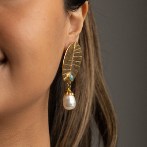 NSC - brass post drop earrings